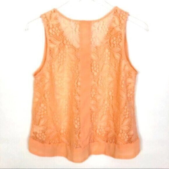 Elodie by Anthropologie | Peach Sleeveless Lace Tank Top Size Medium - Picture 2 of 7